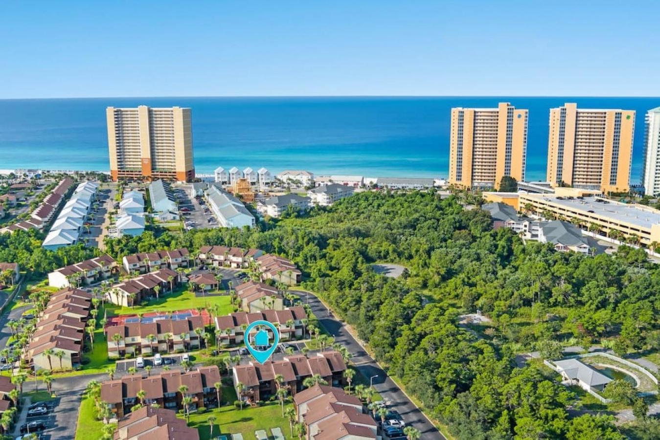 Experience Starlit Nights From Beach Happy'S Balcony Overlooking The Community Pool At Beachwalk Villa Panama City Beach Exterior foto